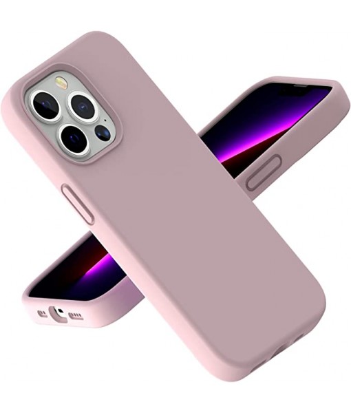 Husa iPhone 15 Pro, SIlicon Catifelat cu Interior Microfibra, Ivory